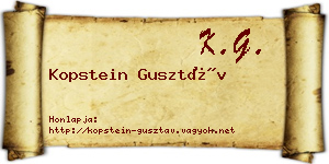Kopstein Gusztáv névjegykártya